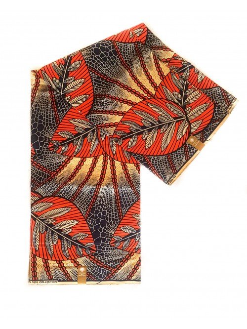Orange Leaf African Print fabric