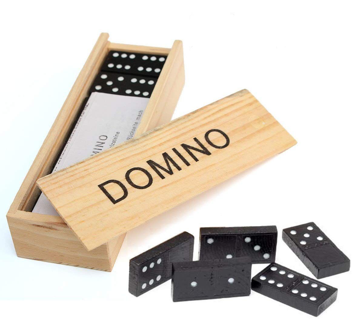 Dominoes Set In Wood Box (Set of 2)