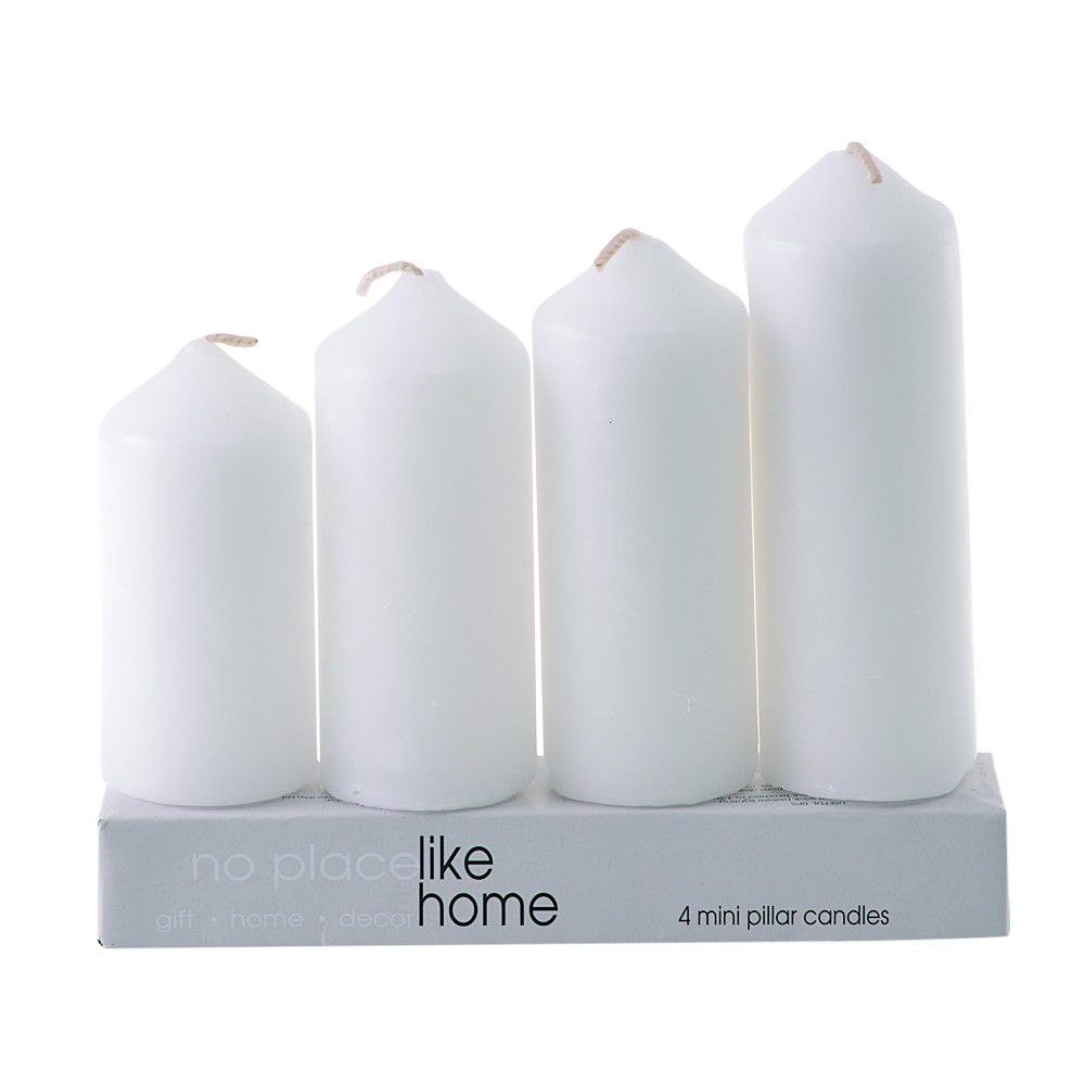 Candle Mini Pillar - 4 Piece Set