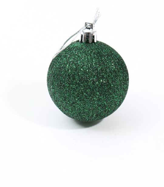 Glitter Ribbed Hanging Bauble, 6cm