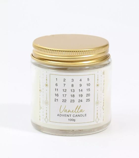 Glass Advent Candle, 100g