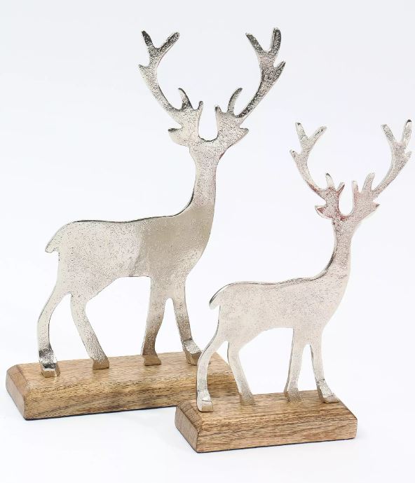 Reindeer Wooden Statue, 20x29cm