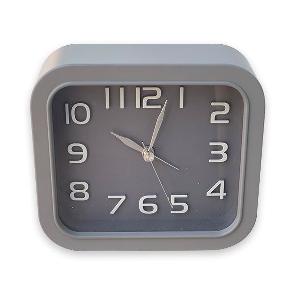 No Place Like Home - Clock - Alarm - Plastic - Square - 10cm x 12cm - Brown