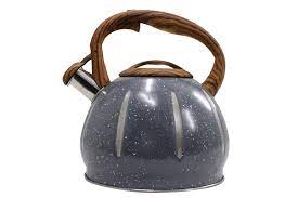 3 Liter Stove Top Whistling Kettle - Speckled & Stripes S. Steel Finish
