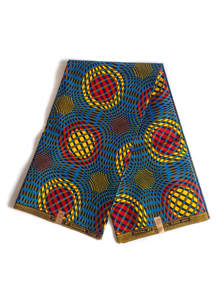Blue Color Haze Polyester African Print Fabrics