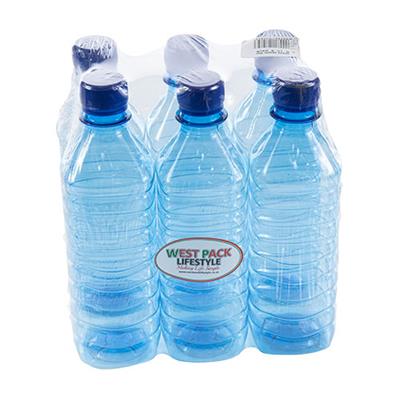 500ml Water Bottle Square Blue