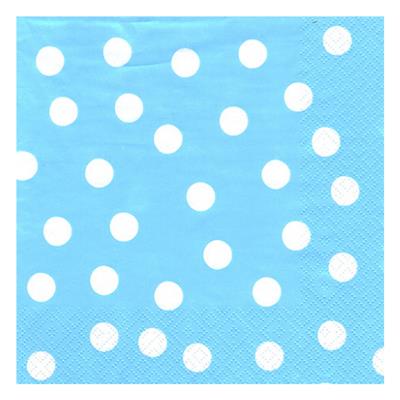 3ply Luncheon Little Dots Light Blue 20s