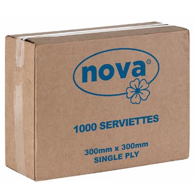 Nova Paper Serviette 1ply 300x300mm 1000s