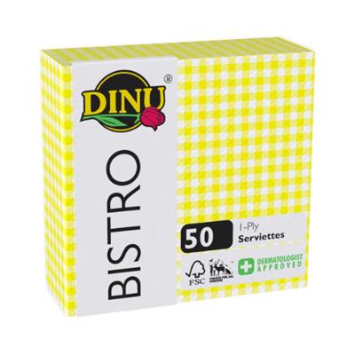 Dinu Bistro Yellow Check 50s 1ply