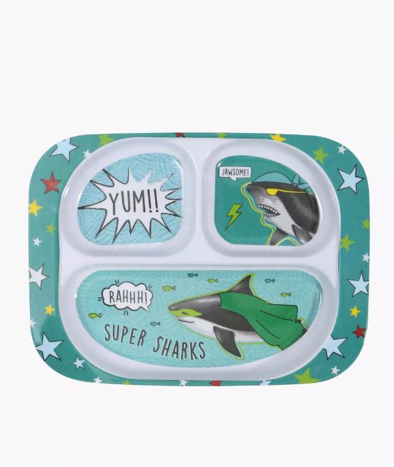 Melamine Sebastian Shark Divisional Plate