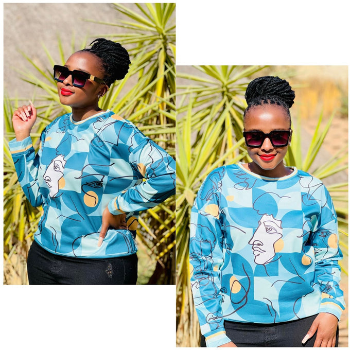 Cartoon Print Long sleeve Sweater Top
