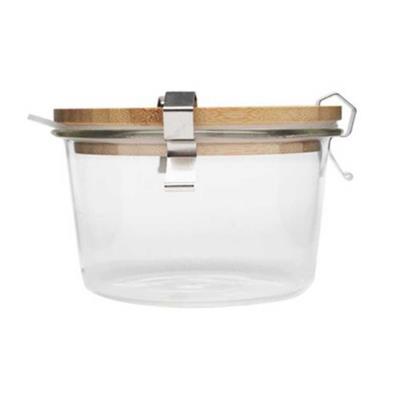 Jar With Wooden Lid & Metal Clips 240ml