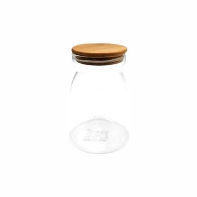 Regent Shaped Borosilicate Glass Canister with Bamboo Lid 1lt