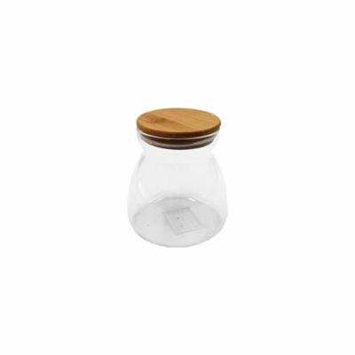 Regent Shape Borosilicate Glass Canister with Bamboo Lid 650ml