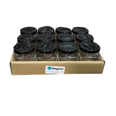 Regent Square Glass Jar with Black Lid 50ml 12pc