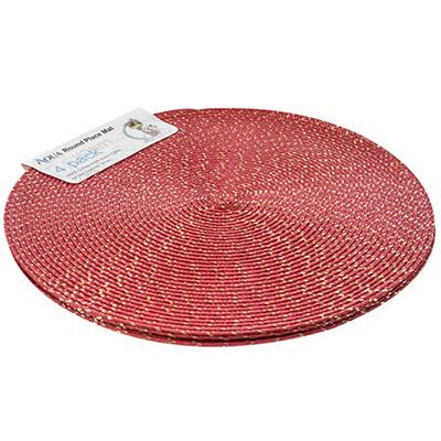 Aqua Placemat Round Red 4pc