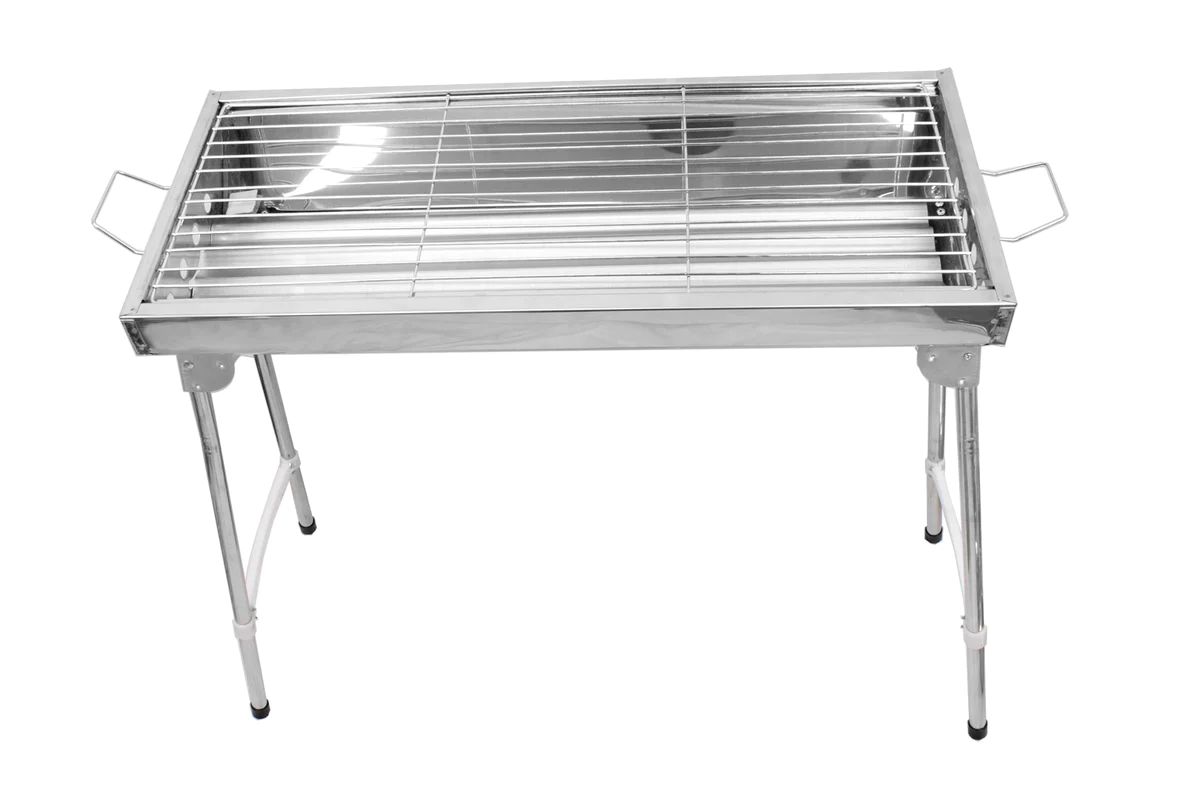 LMA Braai Master 68cm Rectangular Portable Folding Stainless Steel Charcoal BBQ 