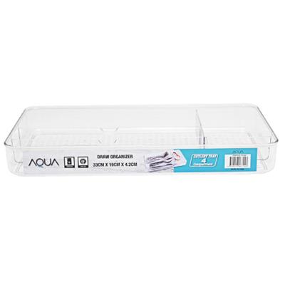 Aqua Cutlery Tray 4 Compartment 33x19x4.2cm