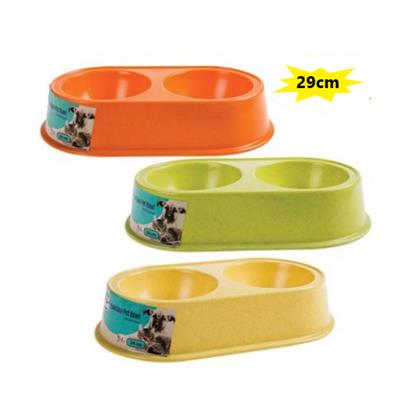 Dog & Cat Bowl Bamboo Double 29cm