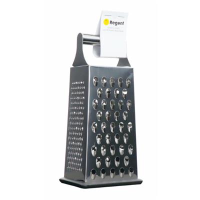 Regent Kitchen 4-Sided Grater Stainless Steel with Non Slip Base Black