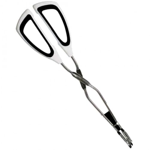 Prestige Scissor Tongs, Soft Insert White Handles