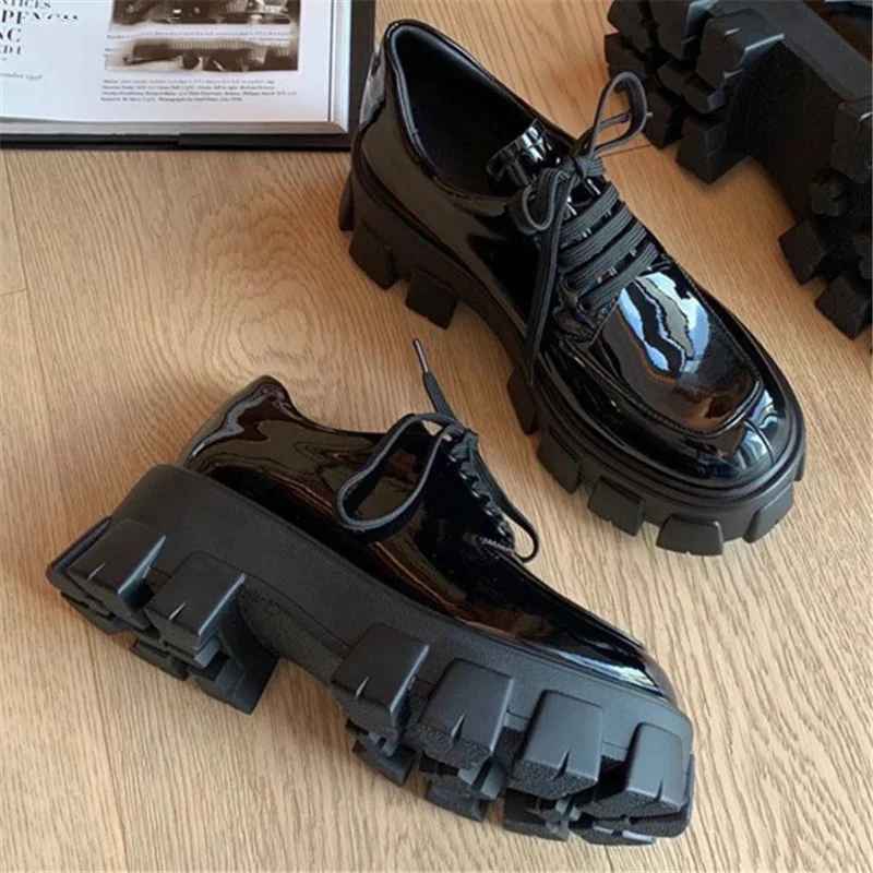 Platform Leather Ladies Shoes