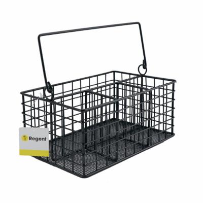 Regent Wire Cutlery Caddy with Handle Black