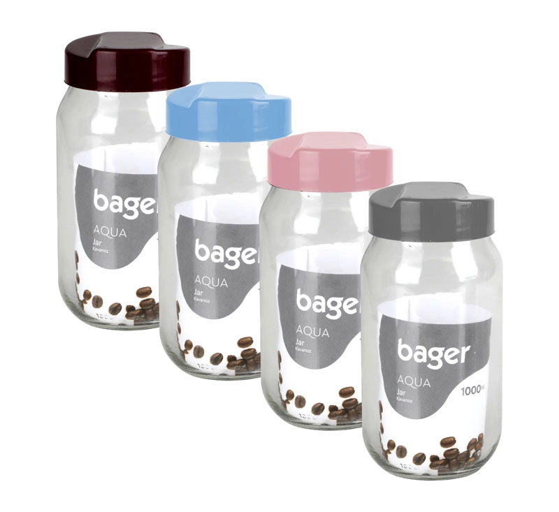 Aqua Glass Storage Jar, 1Litre