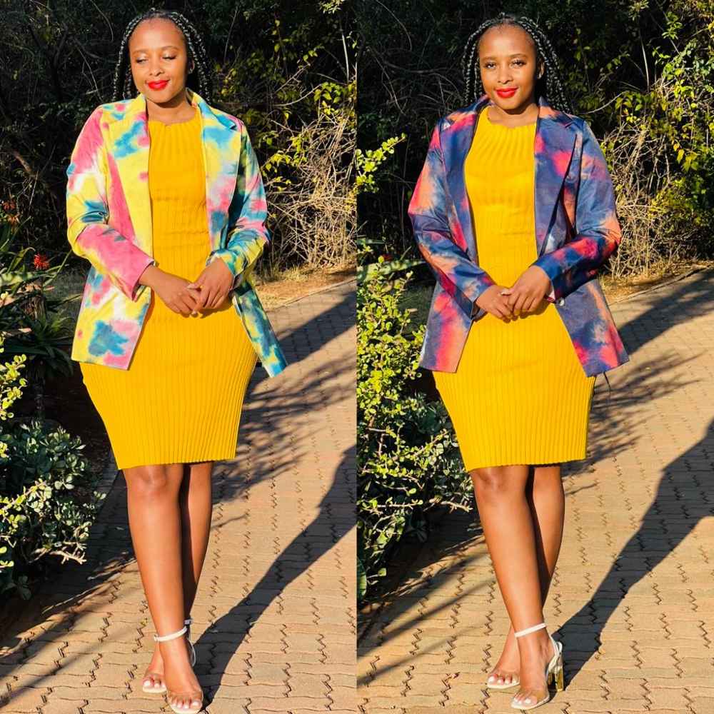 Tie-Dye Print Formal Blazer