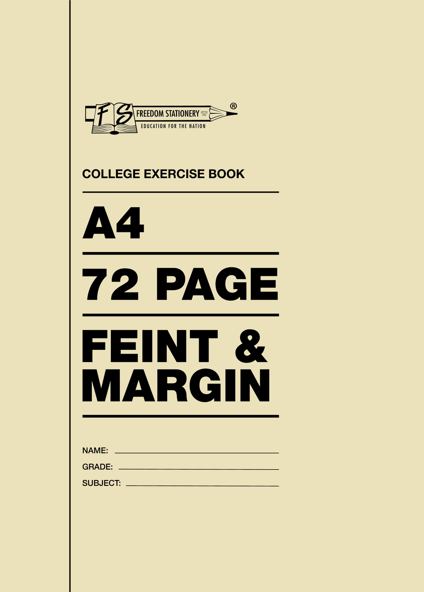 Freedom Stationery A4 College Exercise Book F&M 72 Page - 20 Pack