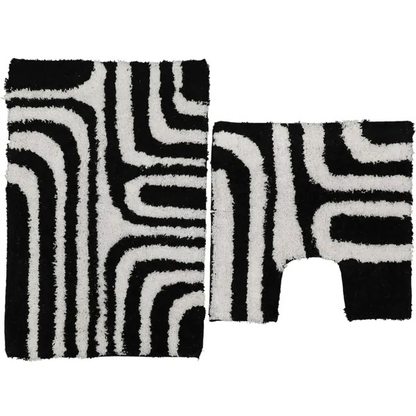 Printed bathroom mat sets