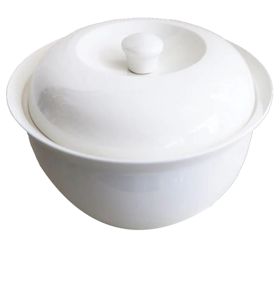 1.8 Litre Fine Bone Casserole Dish with Lid - Pure White Finish