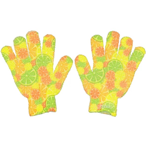 Printed bath gloves
