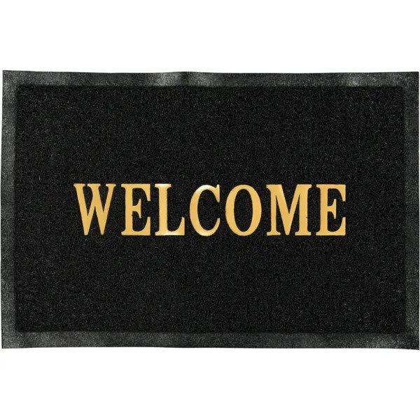 Black welcome mat