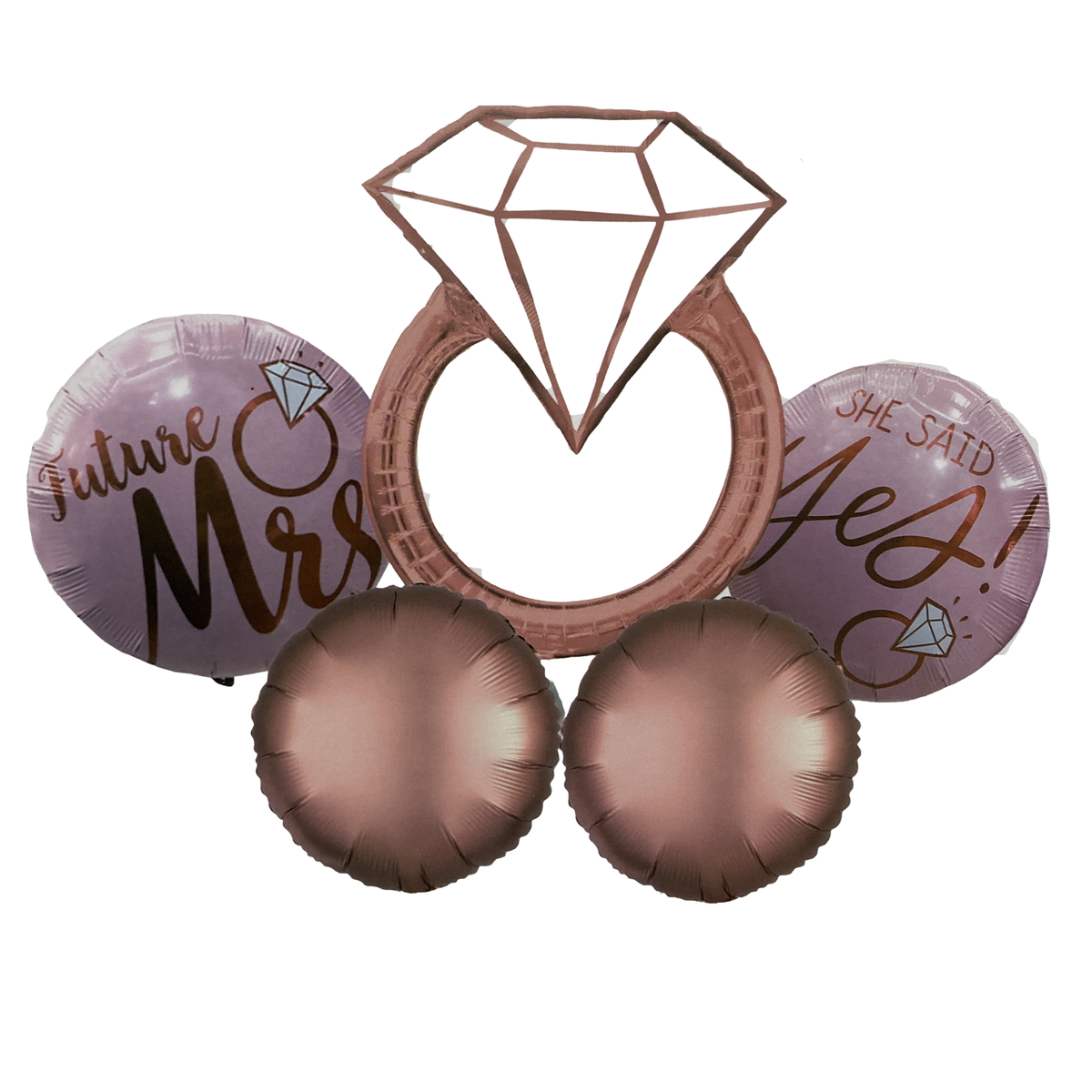 Rose Gold Engagement Balloon Set - 5 Pieces