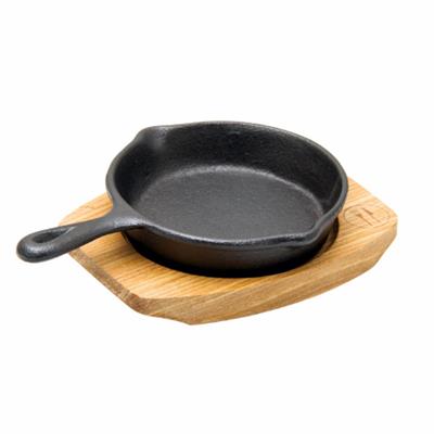 Regent Cast Iron Pan 100mm with Birch Wood Board
