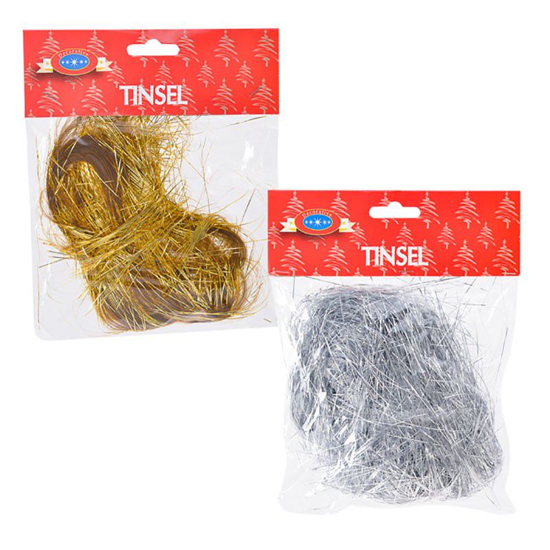 Bulk Pack x 6 Xmas Garlands Tinsel Shredded 30g