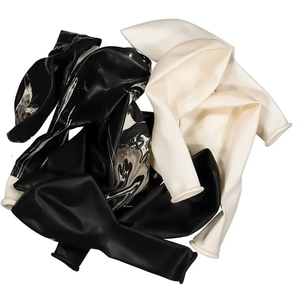 Bw & marble balloons 10 piece