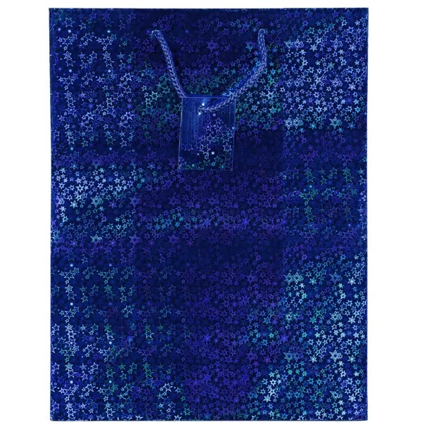 Large blue foil gift bag