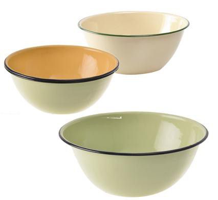 Bulk Pack 8 x Enamel Mixing Bowl - 16cm Plain Cash Bowl
