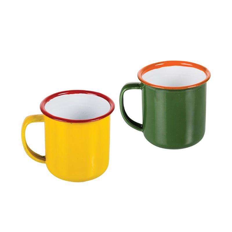 Bulk Pack x 12 Mug Enamel 6cm Bright Colours